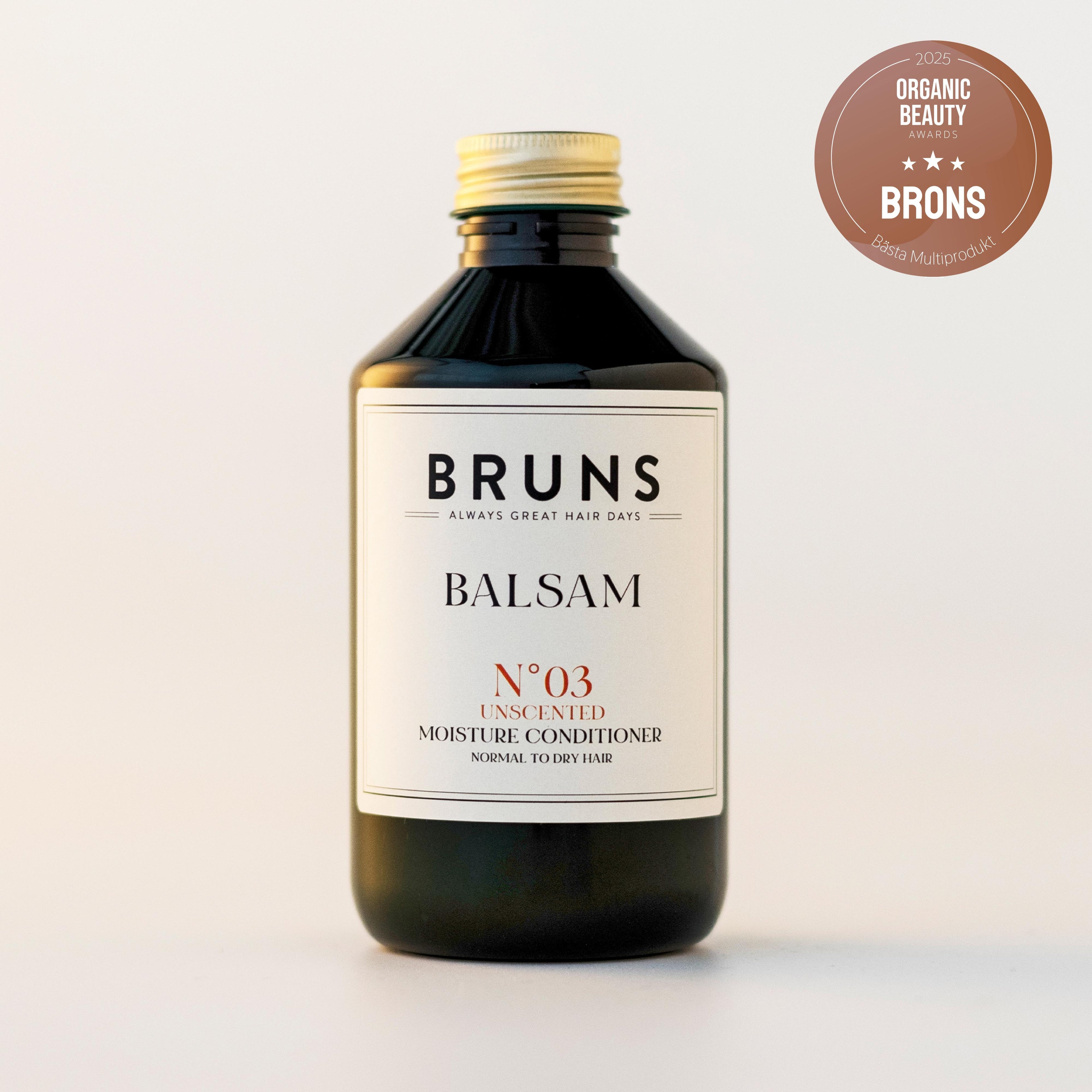 BRUNS Balsam Conditioner 03 parfumvrij 300 ml – brons winnaar Organic Beauty Awards &