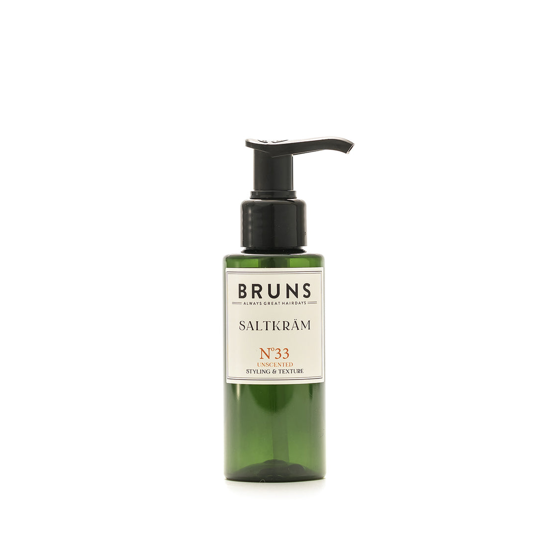 Parfumvrije Haarstyling SALTCREAM Nº33 -BRUNS PRODUCTS- 100 ml REISVERPAKKING